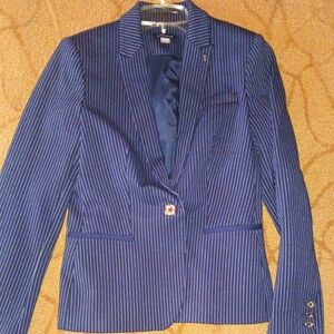 TOMMY HILFIGER LADIES WOMENS 4 NAVY PINSTRIPE BLAZER JACKET COAT 4 LK NEW $138